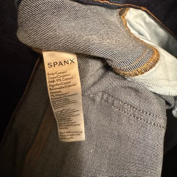 SPANX Blue Flare Wide Leg Jeans - Picture 6 of 8